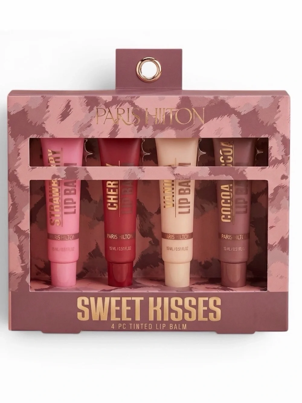 Paris Hilton Sweet Kisses 4PC Tinted Lip Balm Set New